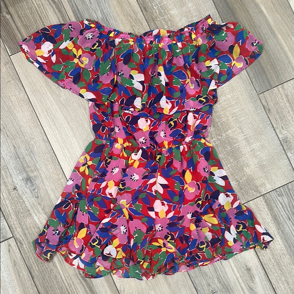 Colorful Floral Off-Shoulder Dress